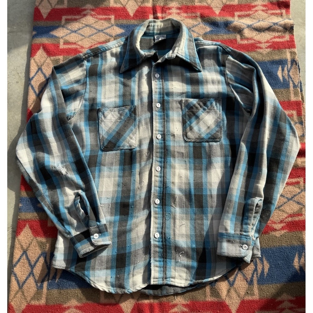 True Vtg 70s JCPenney Big Mac Flannel Shirt Medium T Men's Heritage Work Wear